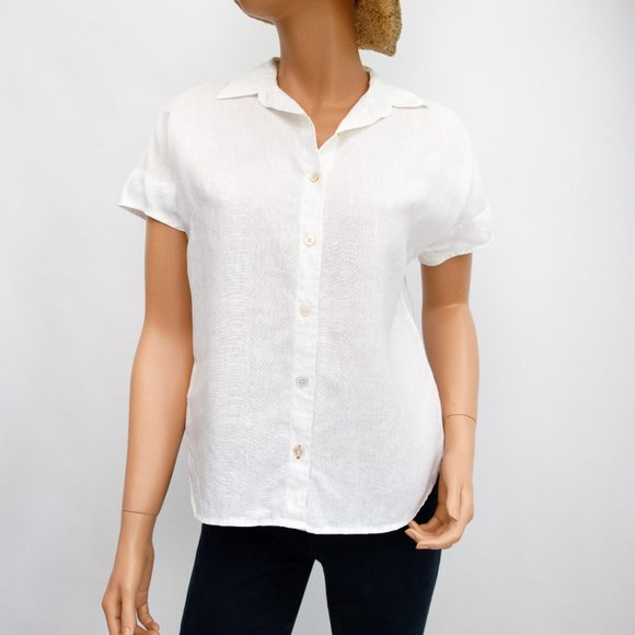 Tommy Bahama White Linen Shirt XXS - Picture 2 of 8